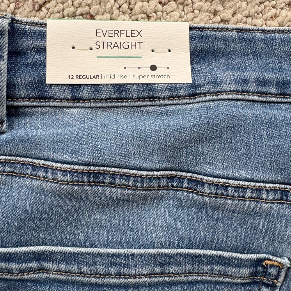 Maurices Everflex Light Blue Slim Straight Mid Rise Jeans - Picture 6 of 7